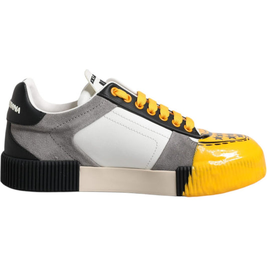 Dolce & Gabbana Multicolor Leather DNA Low Top Sneakers Shoes MV6657-39.5