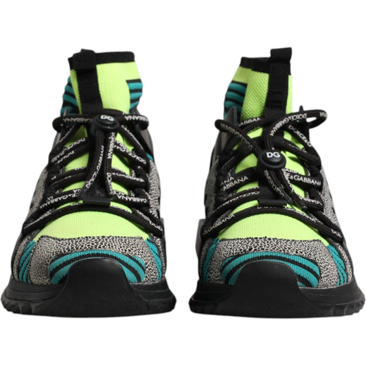 Dolce & Gabbana Multicolor Sorrento Logo Sneakers Socks Shoes MV6680-42