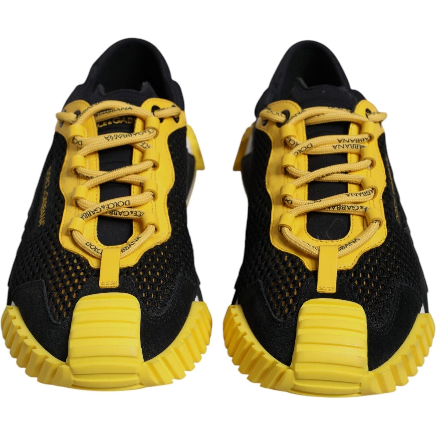 Dolce & Gabbana Black Yellow Low Top NS1 Sneakers Shoes MV6765-39