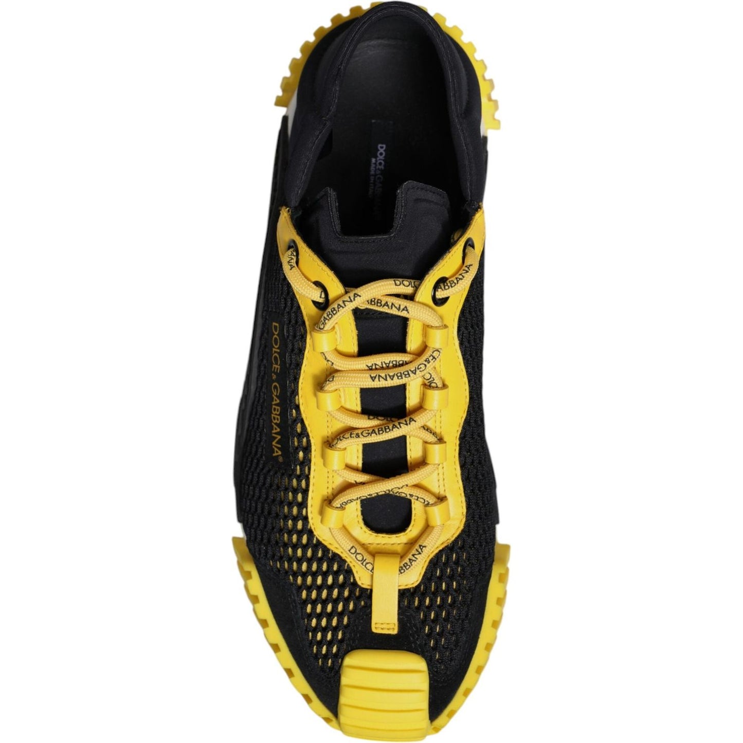 Dolce & Gabbana Black Yellow Low Top NS1 Sneakers Shoes MV6765-39