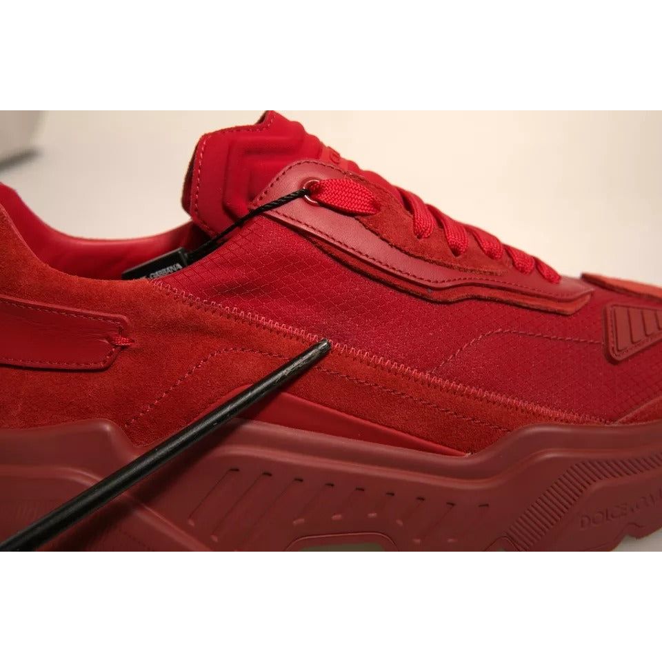Dolce & Gabbana Red Leather Daymaster Low Top Sneakers Shoes