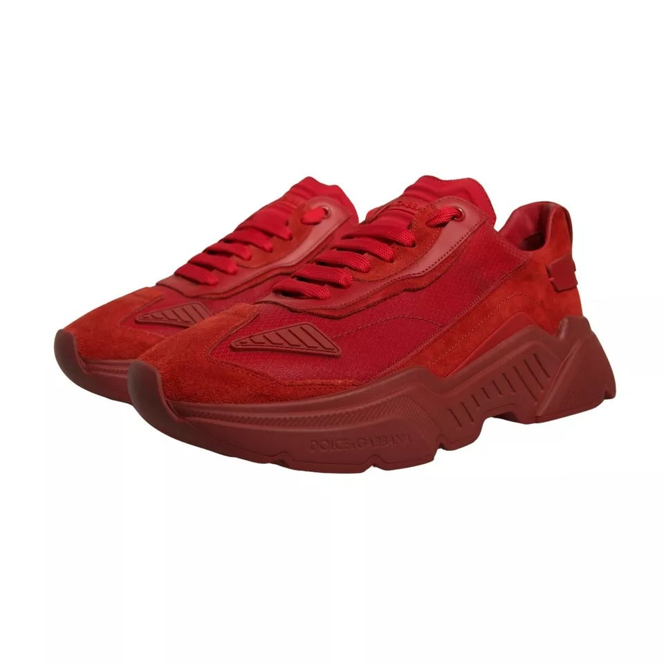 Dolce & Gabbana Red Leather Daymaster Low Top Sneakers Shoes MV6864-43