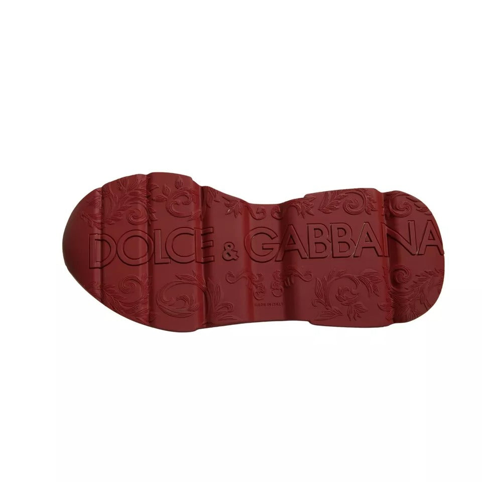 Dolce & Gabbana Red Leather Daymaster Low Top Sneakers Shoes MV6864-43