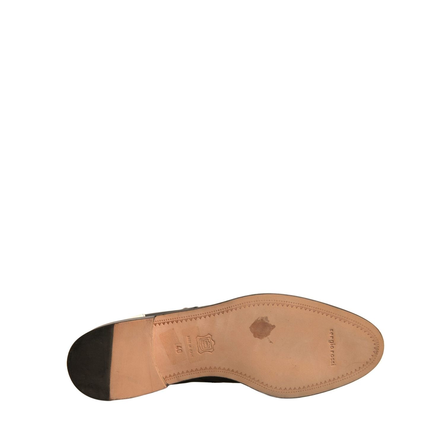 Sergio Rossi Black White Leather Lace Up Flats Ankle Boots Shoes