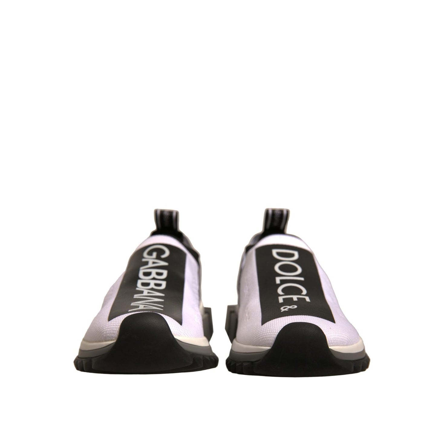 Dolce & Gabbana White Black Slip On Sorrento Sneakers Shoes