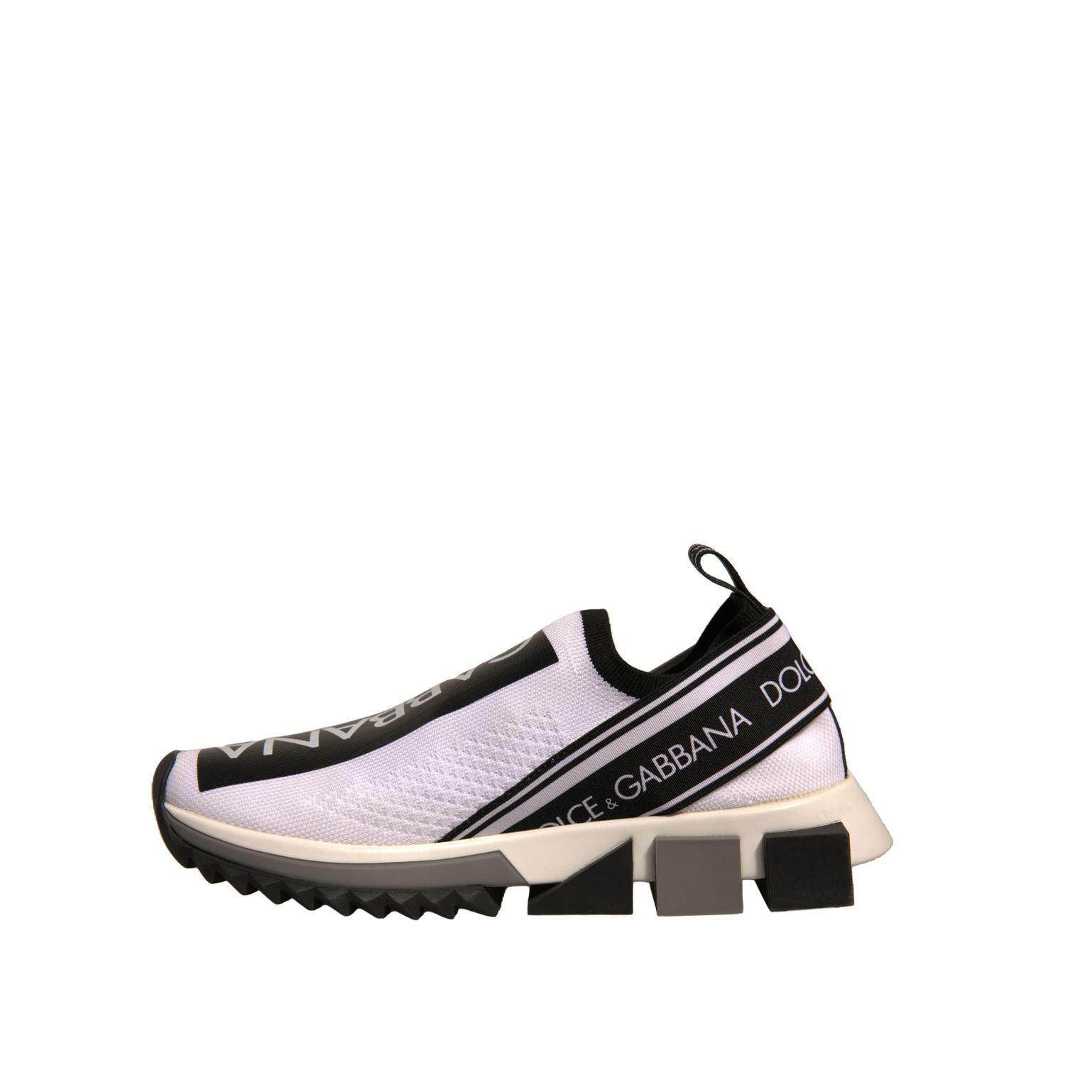 Dolce & Gabbana White Black Slip On Sorrento Sneakers Shoes