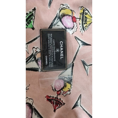 Chanel Pink Cruise Collection Parfait Canvas Printed Bag Purse