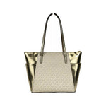 Michael Kors Charlotte Large Leather Top Zip Tote Bag Purse Gold 77089