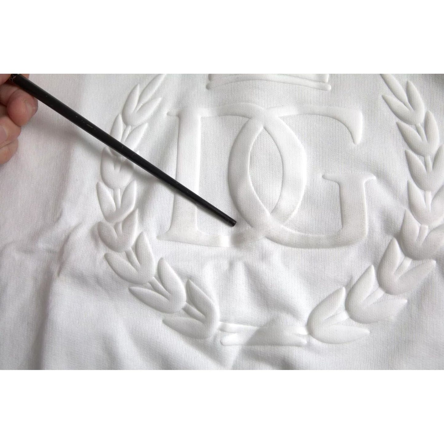 Dolce & Gabbana White Cotton Hooded Pullover Sweatshirt Sweater