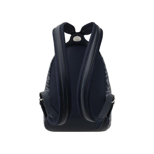 Back view of Fendi FF Pattern Backpack with adjustable shoulder straps and elegant FF logo print.