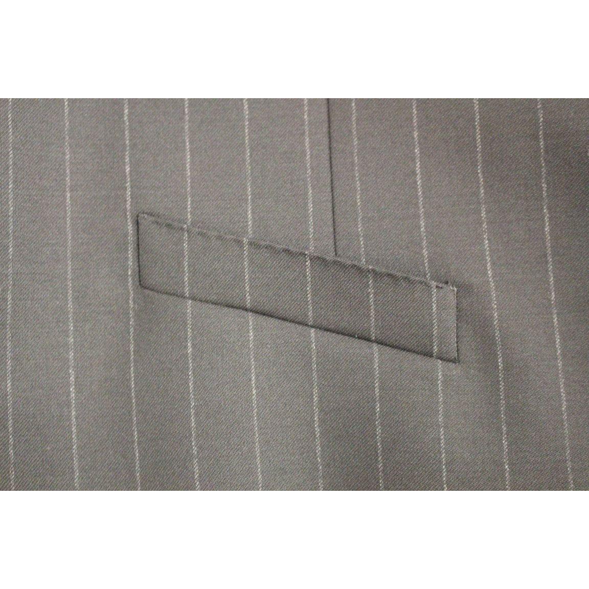 Dolce & Gabbana Black Striped Wool Logo Vest