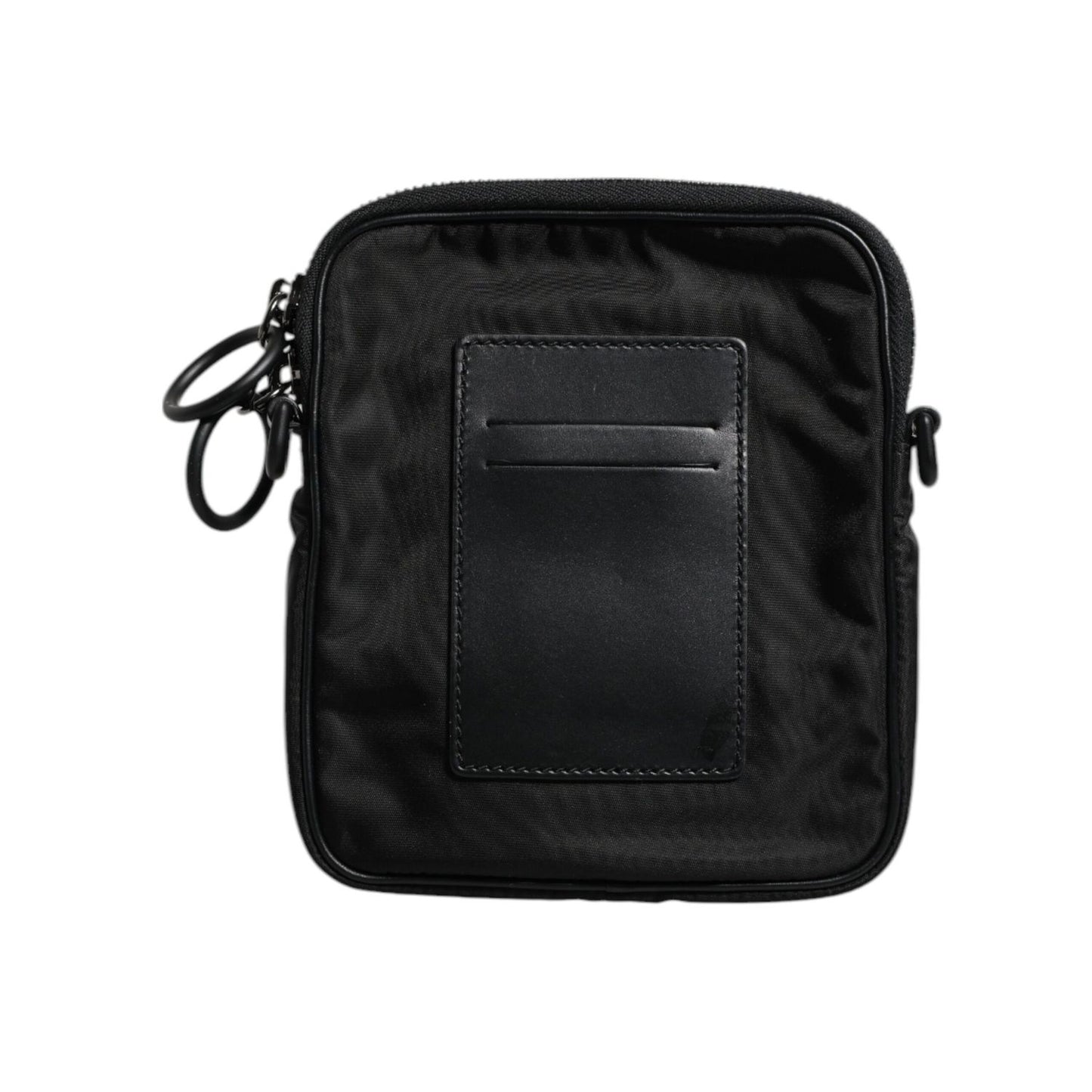 Dolce & Gabbana Black Logo Print Scuba Crossbody Shoulder Bag