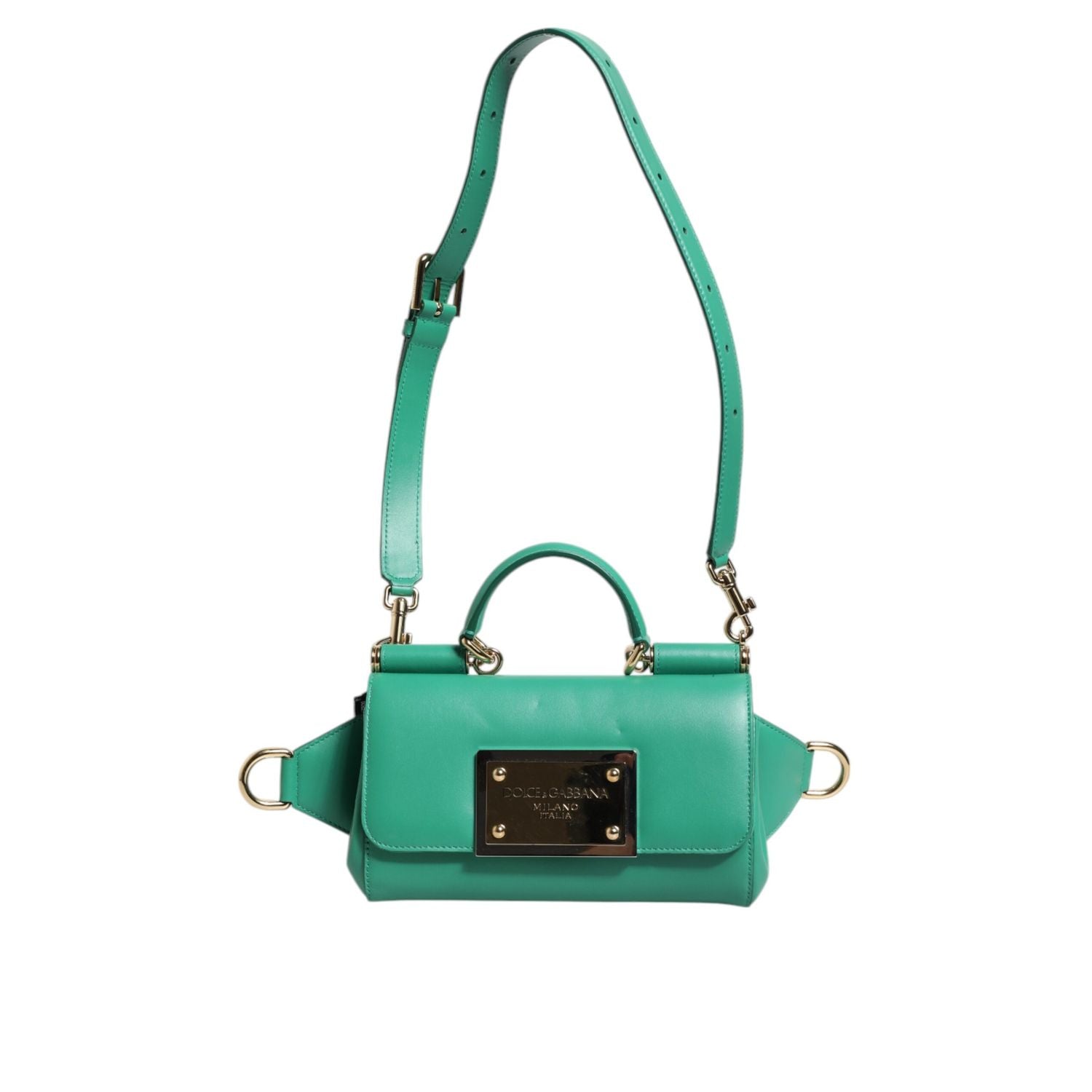 Dolce & Gabbana Emerald Green CalfskinLeather DG Logo Shoulder Bag