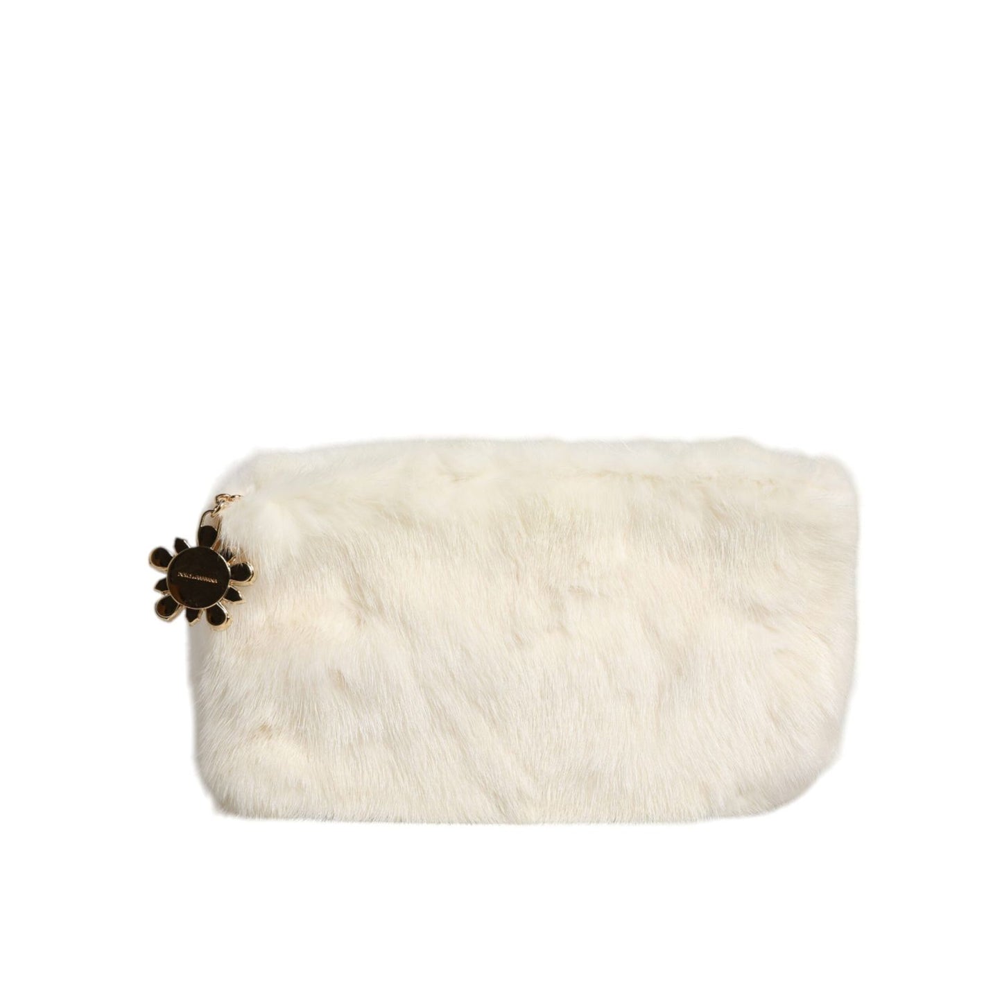 Dolce & Gabbana White Fur Handbag Clutch Purse Pouch Bag