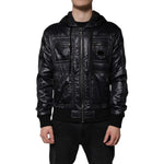 Dolce & Gabbana Black Nylon Hooded Full Zip Blouson Jacket JKT4188-50