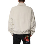 Dolce & Gabbana Beige Logo Applique Cotton Corduroy Full Zip Jacket JKT4189-50