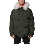 Dsquared² Green Hooded Long Sleeves Fur Shearling Jacket JKT41214-56