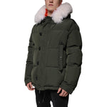 Dsquared² Green Hooded Long Sleeves Fur Shearling Jacket JKT41214-56