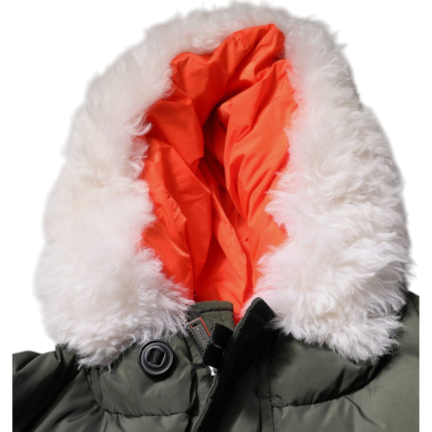 Dsquared² Green Hooded Long Sleeves Fur Shearling Jacket JKT41214-56