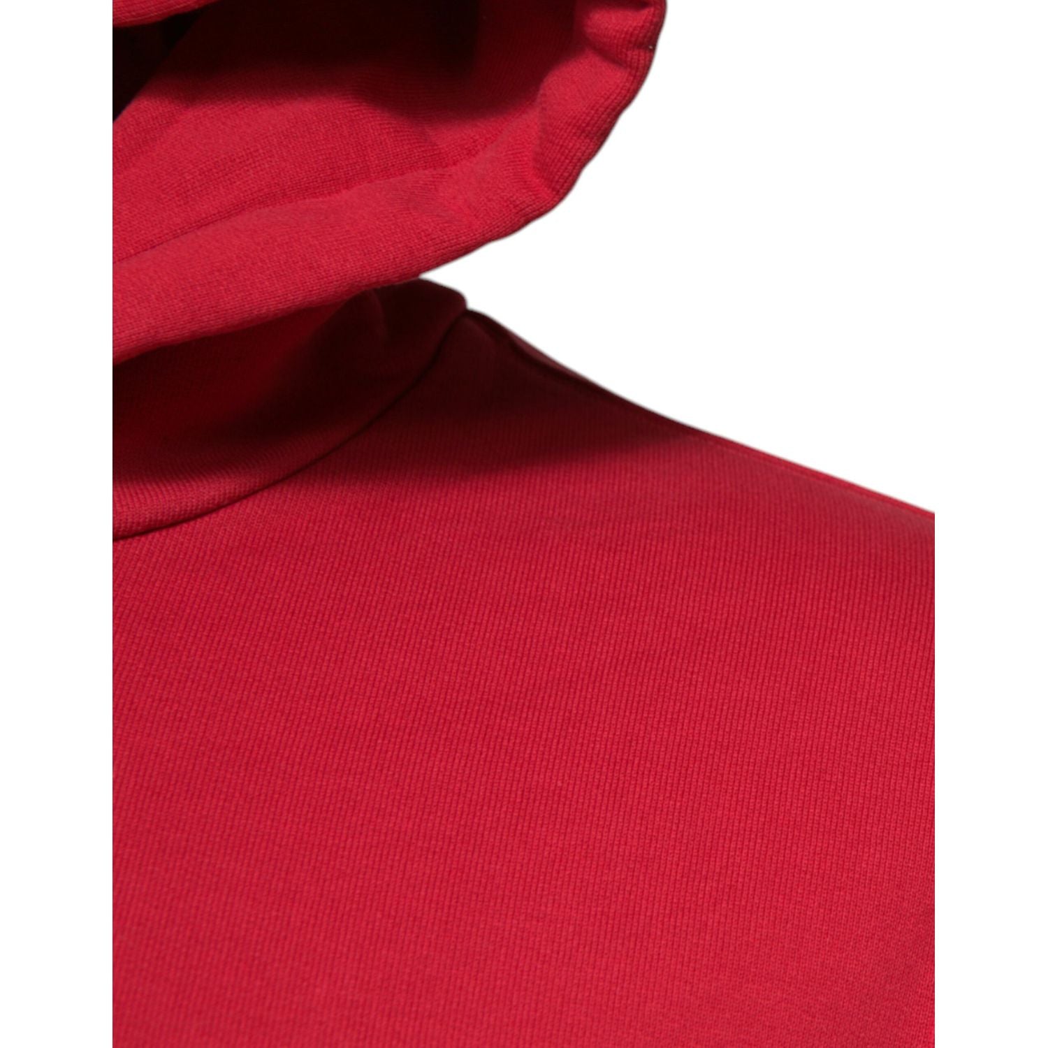 Dolce & Gabbana Red Cotton Logo Hooded Sweatshirt Sweater