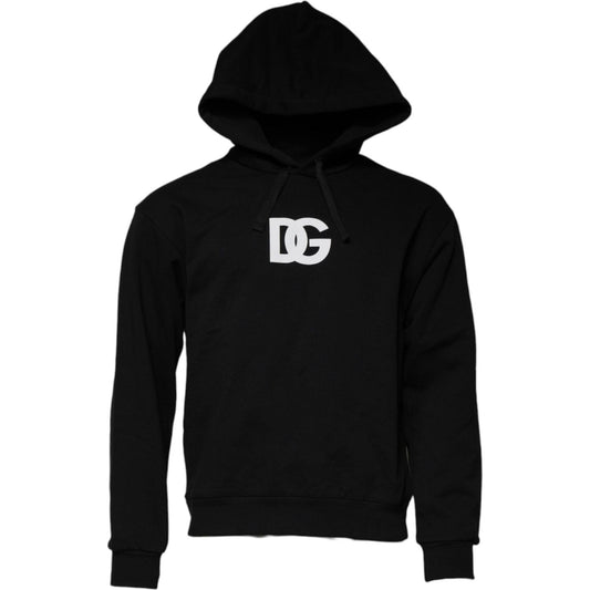 Dolce & Gabbana Black Logo Cotton Hooded Sweatshirt Sweater TSH878556-46