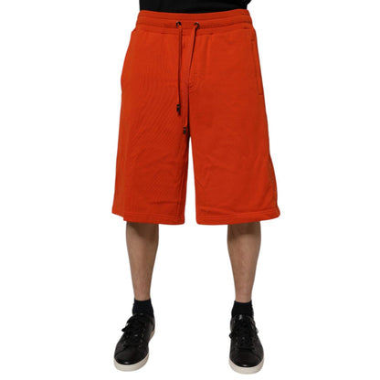 Dolce & Gabbana Red Cotton Blend Mid Waist Men Bermuda Shorts