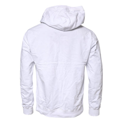 Dolce & Gabbana White Cotton Hooded Sweatshirt Sweater