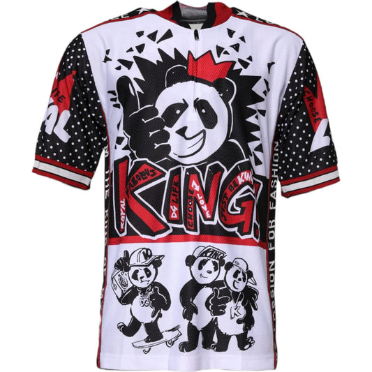 Dolce & Gabbana Multicolor King Panda Print Zipper Collar T-shirt TSH86883-44