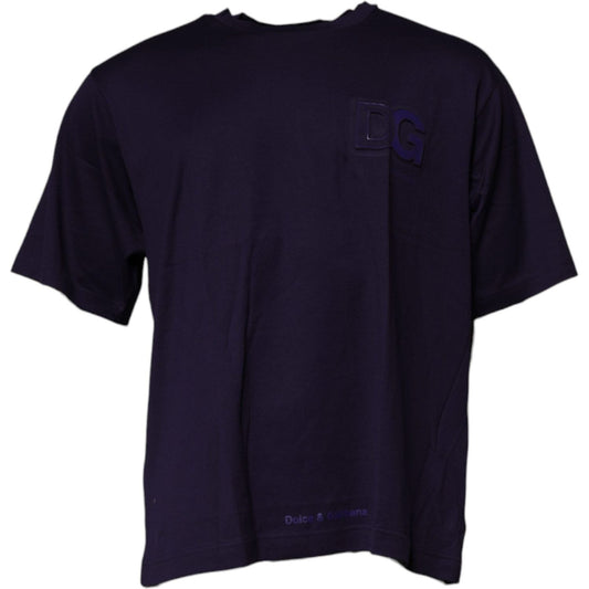 Dolce & Gabbana Navy Blue DG Logo Cotton Crew Neck T-shirt TSH90052-44