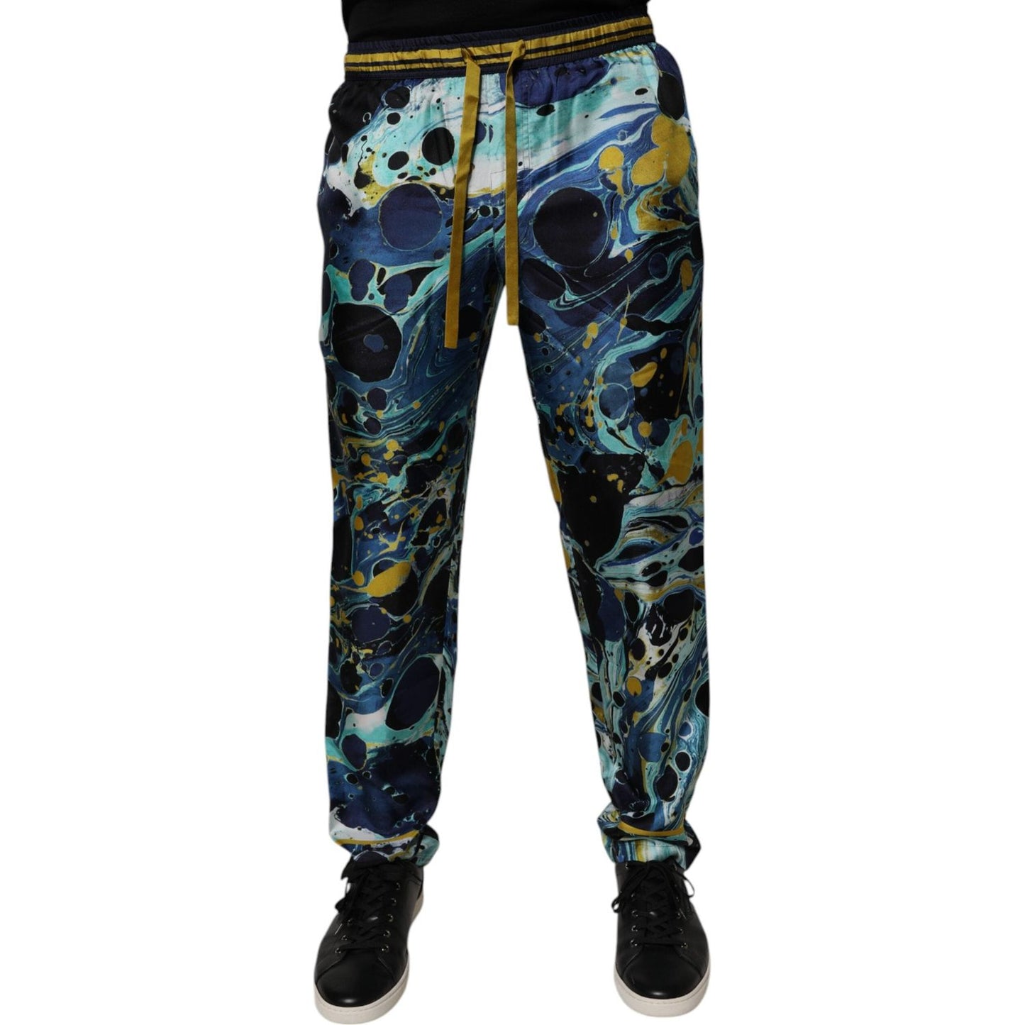 Dolce & Gabbana Multicolor Marble Print Jogger Sweatpants Pants PAN75043-44
