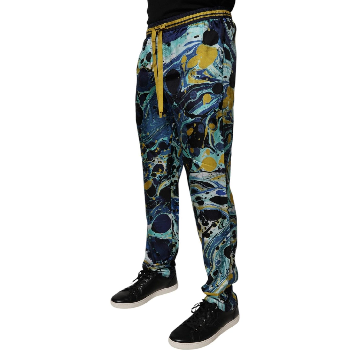 Dolce & Gabbana Multicolor Marble Print Jogger Sweatpants Pants PAN75043-44