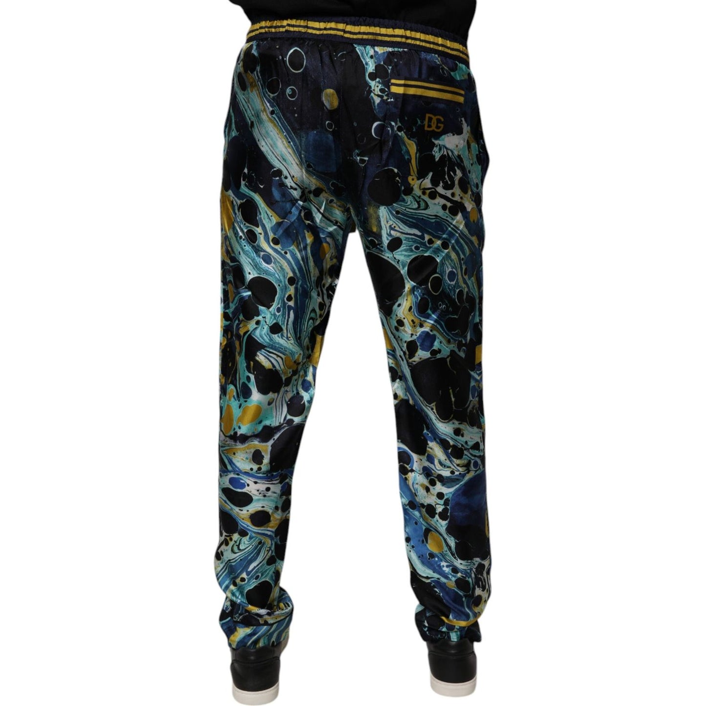 Dolce & Gabbana Multicolor Marble Print Jogger Sweatpants Pants PAN75043-44