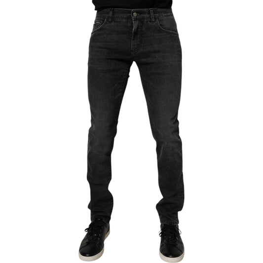 Dolce & Gabbana Black Cotton Stretch Skinny Men Denim Jeans PAN75289-44