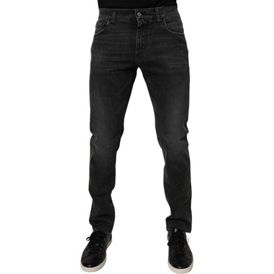Dolce & Gabbana Black Cotton Stretch Skinny Men Denim Jeans PAN75290-54