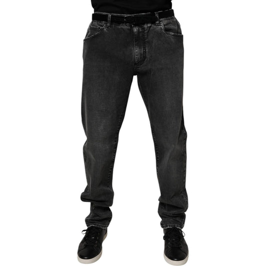 Dolce & Gabbana Black Cotton Stretch Skinny Men Denim Jeans PAN75292-56