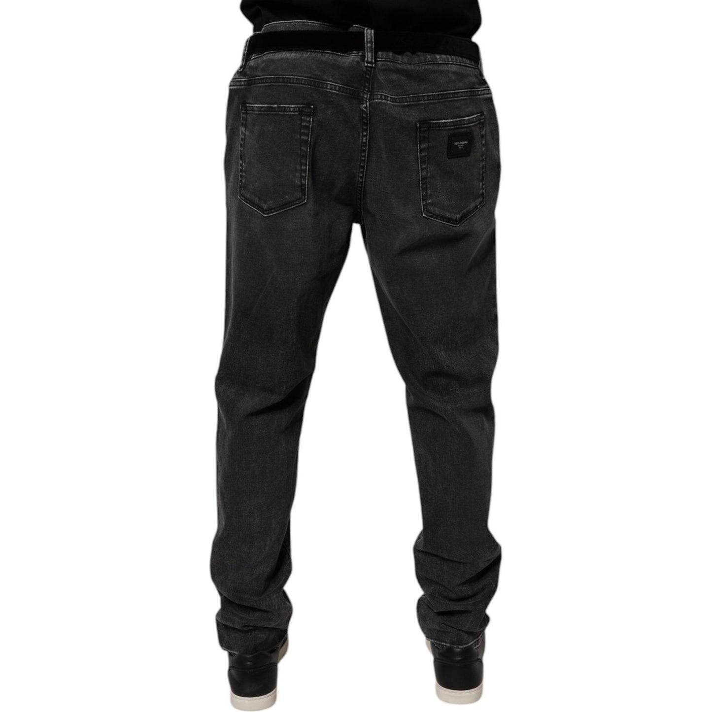 Dolce & Gabbana Black Cotton Stretch Skinny Men Denim Jeans PAN75292-56