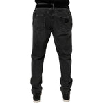 Dolce & Gabbana Black Cotton Stretch Skinny Men Denim Jeans PAN75292-56