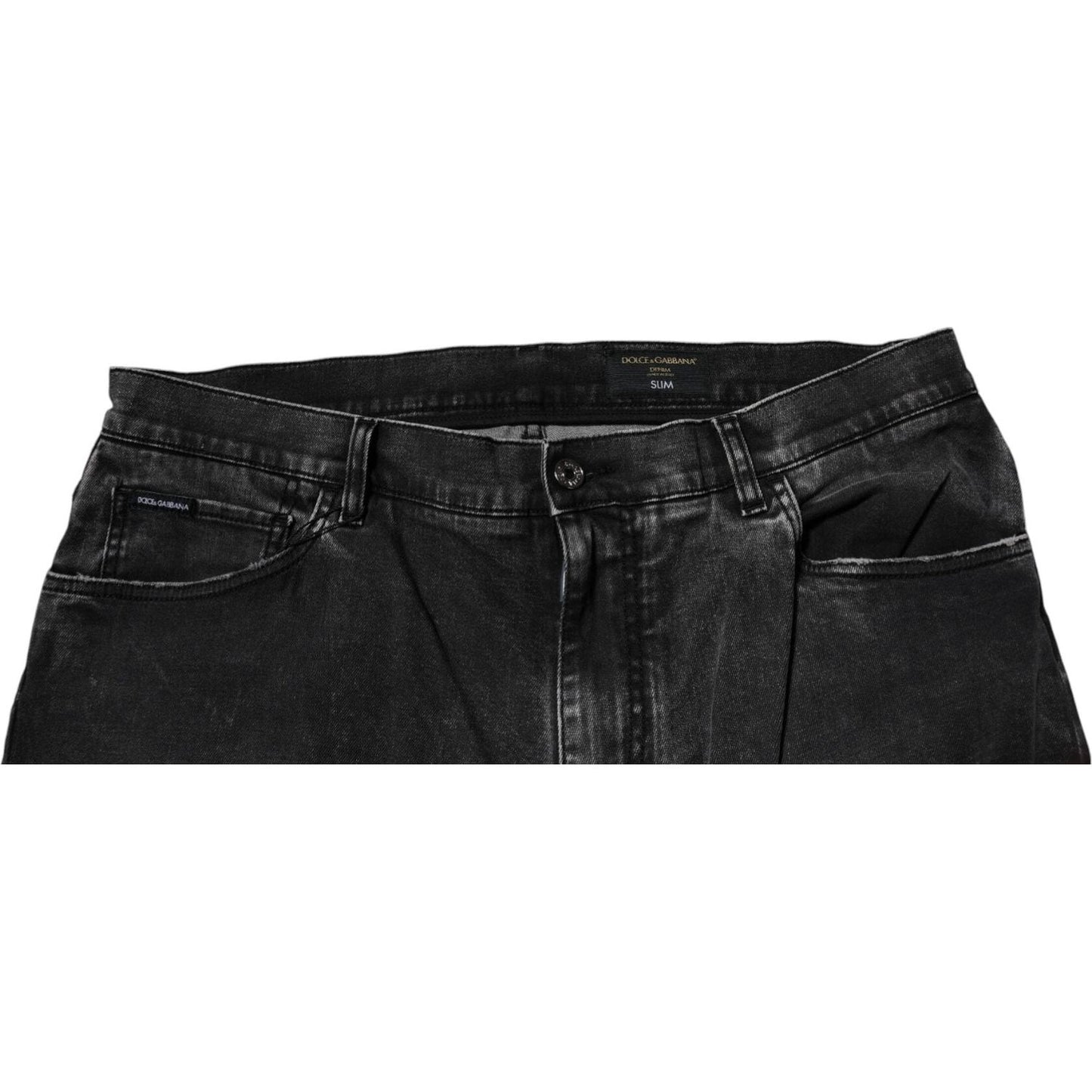 Dolce & Gabbana Black Cotton Stretch Skinny Men Denim Jeans PAN75292-56
