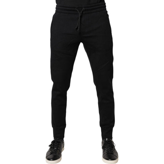 Dolce & Gabbana Black Cotton Jogger Jogging Pants PAN76018-46