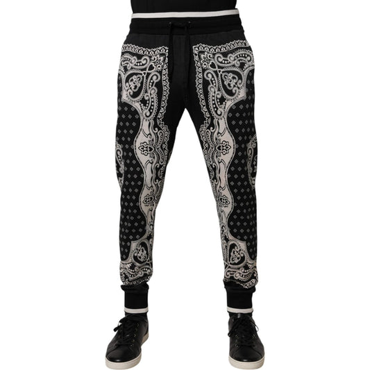 Dolce & Gabbana Black Bandana Cotton Jogger Pants PAN76023-50