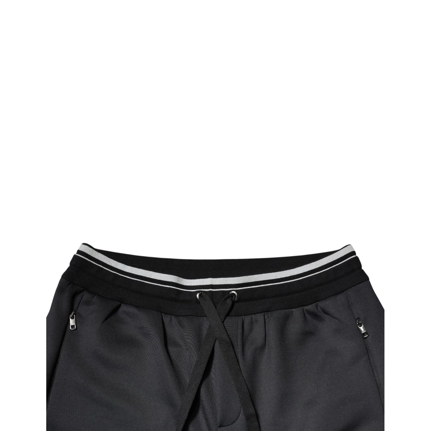 Dolce & Gabbana Black Polyester Logo Jogger Pants