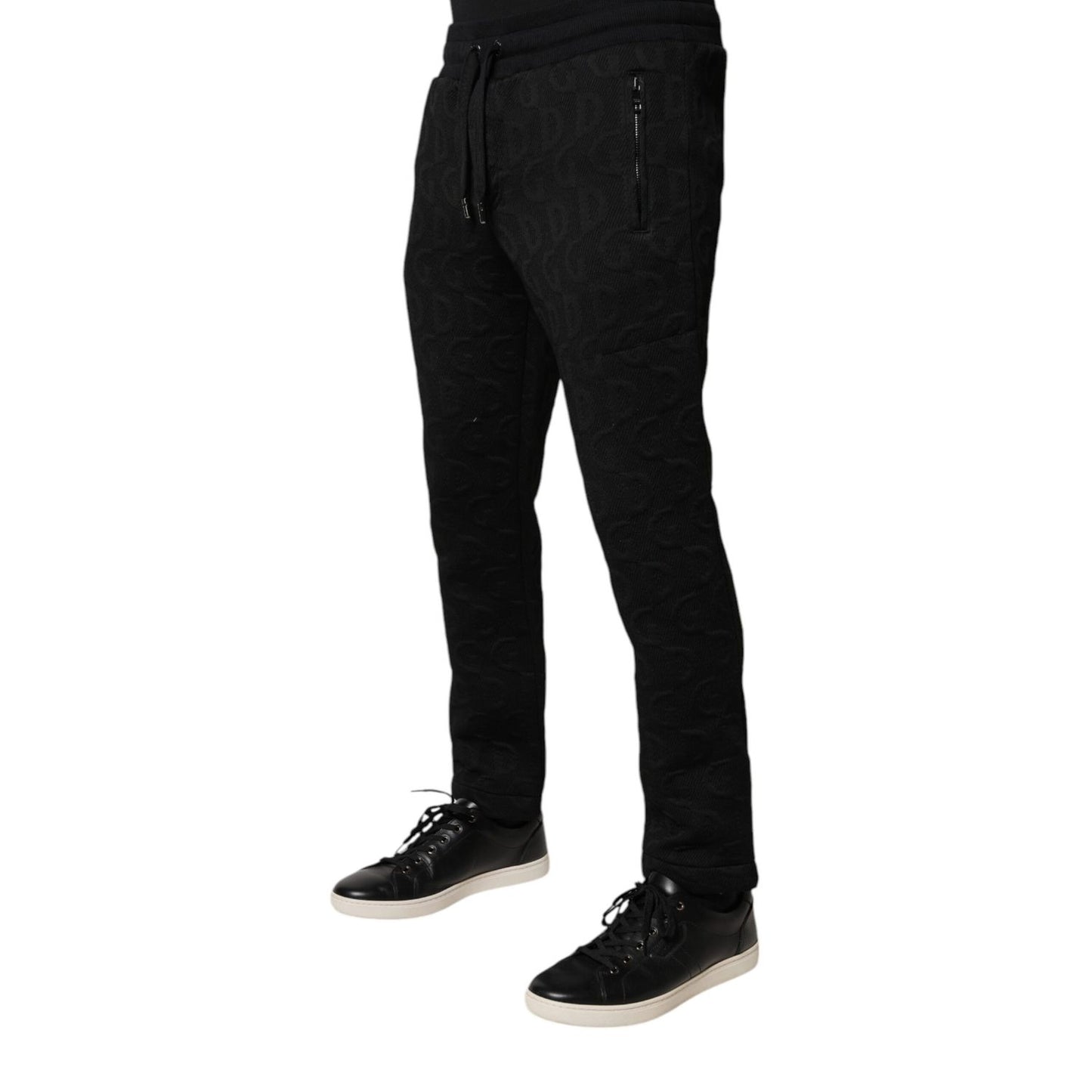 Dolce & Gabbana Black Logo Monogram Jogger Sweatpants Pants