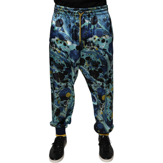 Dolce & Gabbana Multicolor Marble Print Jogger Men Sweatpants Pants PAN76062-48