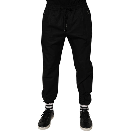 Dolce & Gabbana Black Cotton Men Jogger Sweatpants Pants PAN76064-52