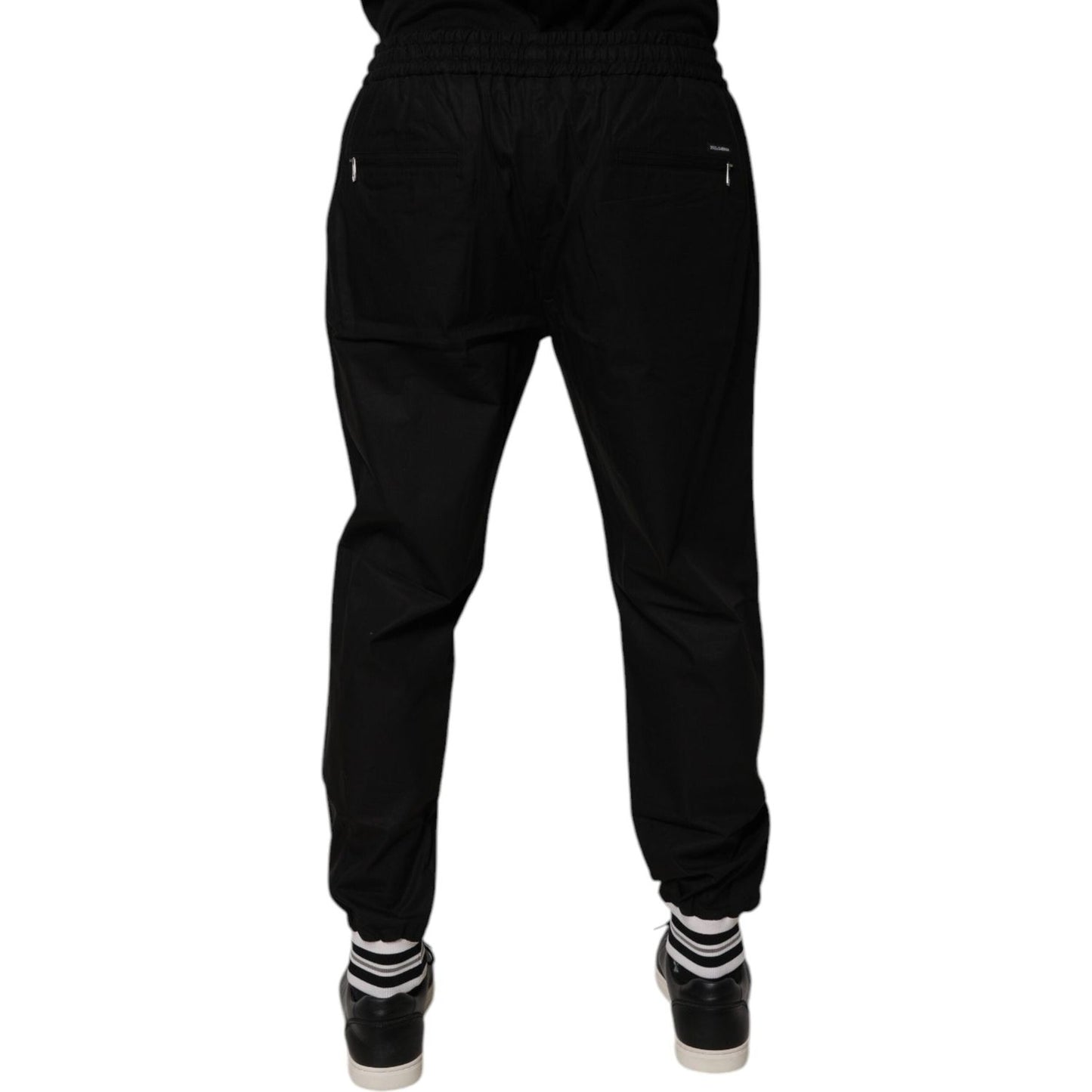 Dolce & Gabbana Black Cotton Men Jogger Sweatpants Pants