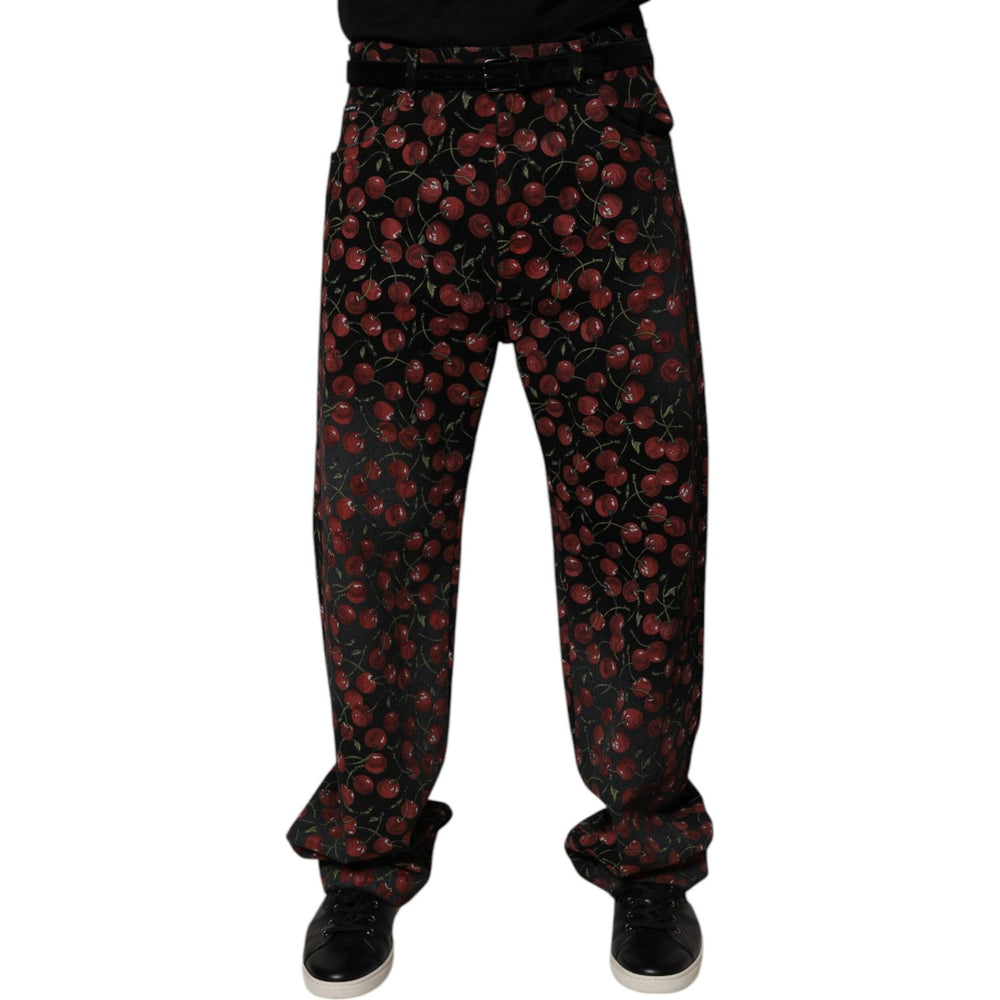 Dolce & Gabbana Black Cherry Cotton Straight Men Denim Jeans PAN76073-48
