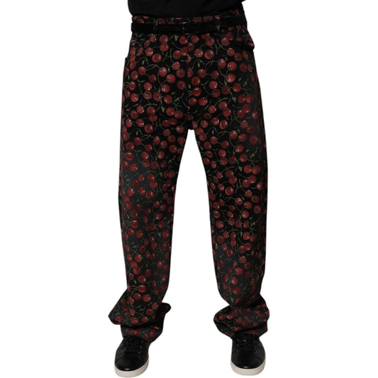 Dolce & Gabbana Black Cherry Cotton Straight Men Denim Jeans PAN76073-48
