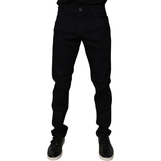 Dolce & Gabbana Black Cotton Stretch Slim Fit Men Denim Jeans PAN76077-50