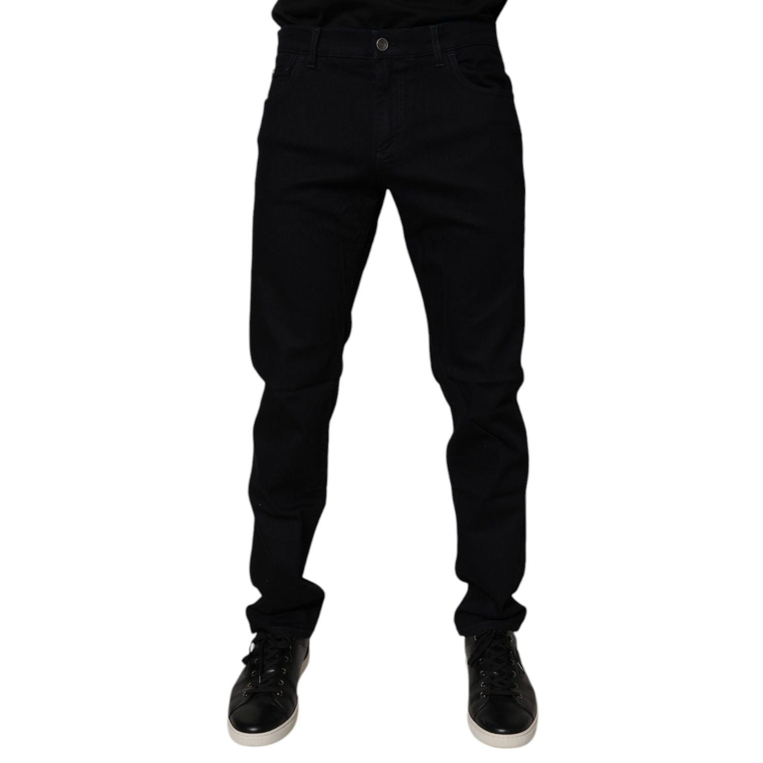 Dolce & Gabbana Black Cotton Stretch Slim Fit Men Denim Jeans