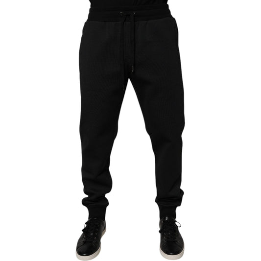 Dolce & Gabbana Black Polyester Men Jogger Sweatpants Pants PAN76078-46